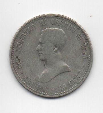 URUGUAY DEL AÑO 1920 DE 20 CENTESIMOS